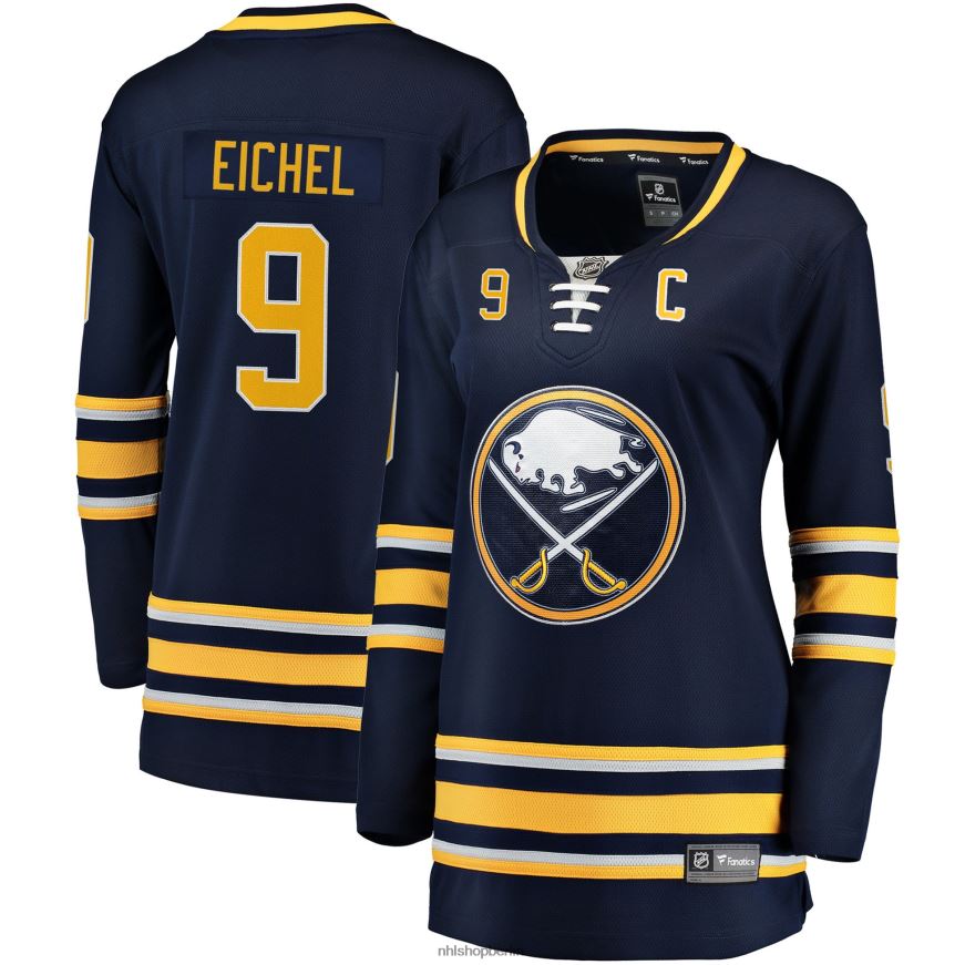 Frauen NHL Buffalo Sabres Jack Eichel Fanatics-Heimtrikot für den Premier Breakaway-Spieler in Marineblau Kleidung BF680T1341