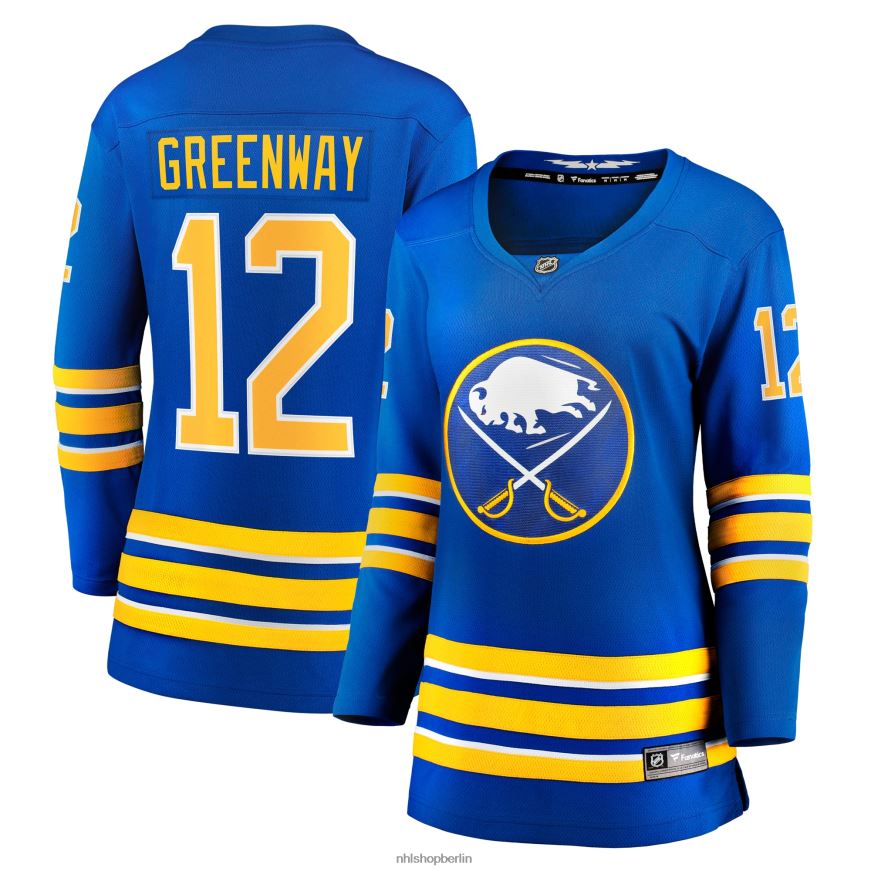 Frauen NHL Buffalo Sabres Jordan Greenway Fanatics Royal Home Breakaway-Trikot mit Branding Kleidung BF680T2067