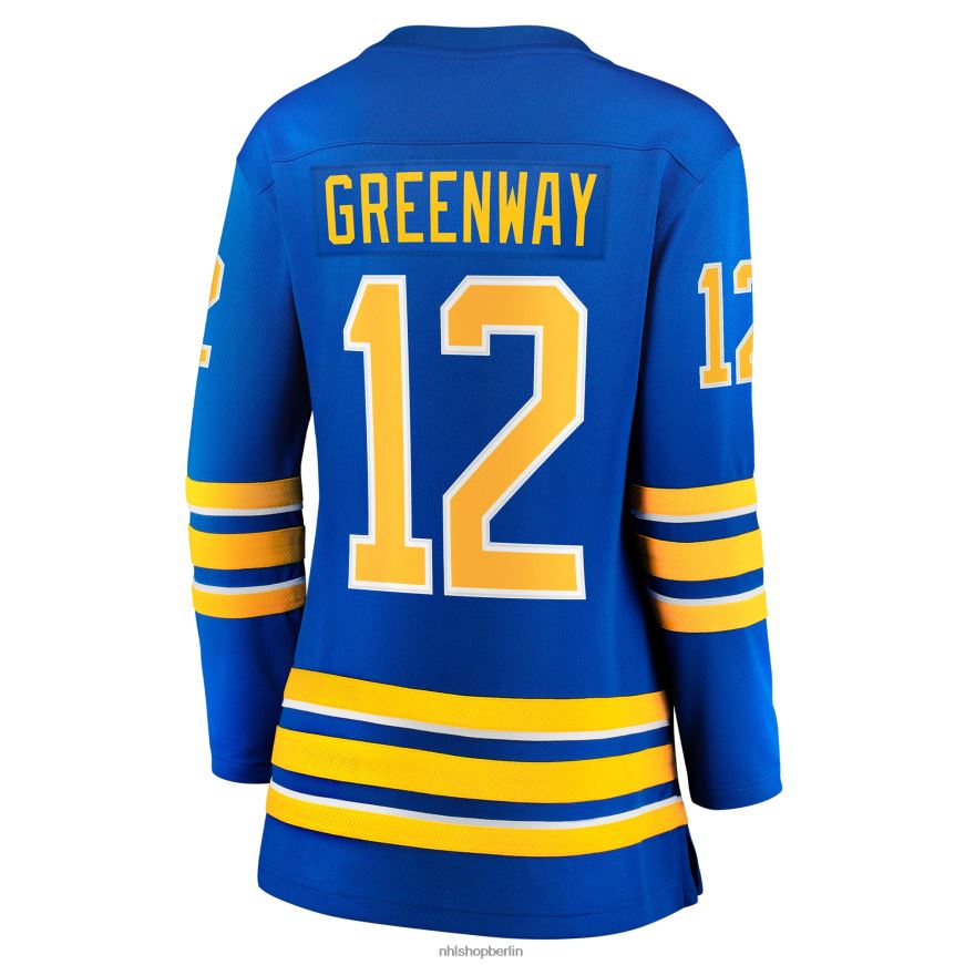 Frauen NHL Buffalo Sabres Jordan Greenway Fanatics Royal Home Breakaway-Trikot mit Branding Kleidung BF680T2067