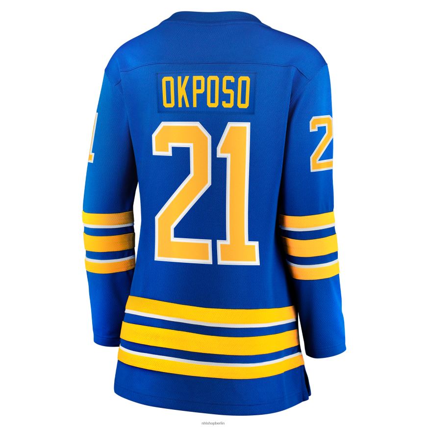 Frauen NHL Buffalo Sabres Kyle Okposo Royal Home Breakaway-Trikot mit Fanatics-Logo Kleidung BF680T1909