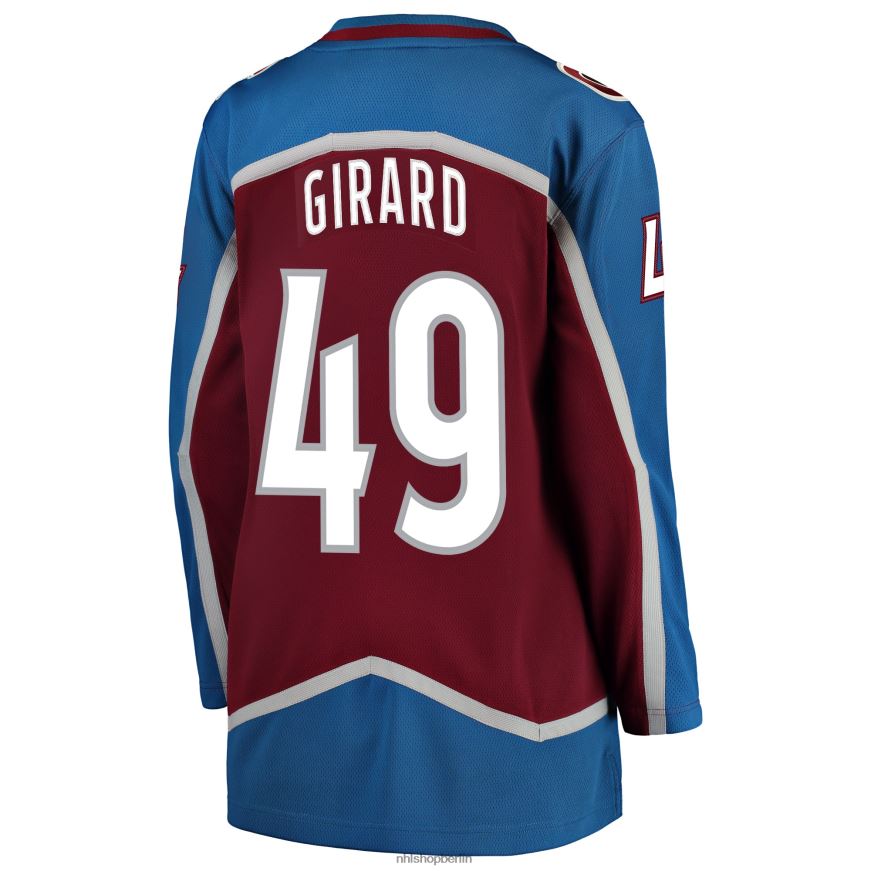 Frauen NHL Burgunderfarbenes Breakaway-Spielertrikot mit Fanatics-Logo von Colorado Avalanche Samuel Girard Kleidung BF680T1592