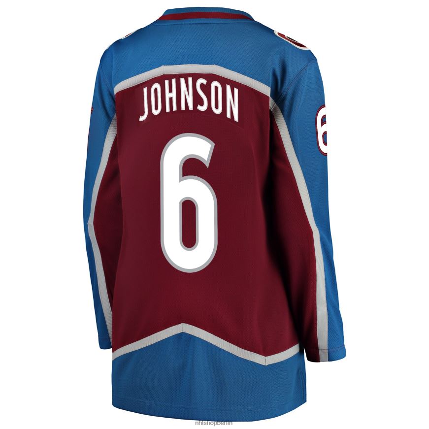 Frauen NHL Burgunderrotes Breakaway-Spielertrikot mit Fanatics-Logo von Colorado Avalanche Erik Johnson Kleidung BF680T1690