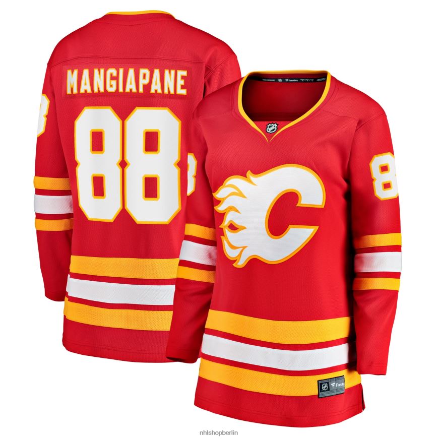 Frauen NHL Calgary Flames Andrew Mangiapane Fanatics-gebrandetes rotes Heimmannschafts-Ausreißertrikot Kleidung BF680T1788