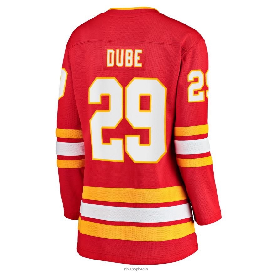 Frauen NHL Calgary Flames Dillon Dube Fanatics-gebrandetes rotes Heim-Ausreißertrikot Kleidung BF680T1787