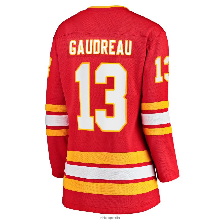 Frauen NHL Calgary Flames Johnny Gaudreau Fanatics-gebrandetes rotes 2020/21 Home Premier Breakaway-Spielertrikot Kleidung BF680T1434