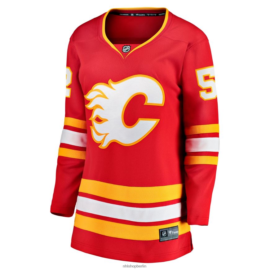 Frauen NHL Calgary Flames Mackenzie Weegar Fanatics-gebrandetes rotes Heim-Ausreißer-Spielertrikot Kleidung BF680T2108