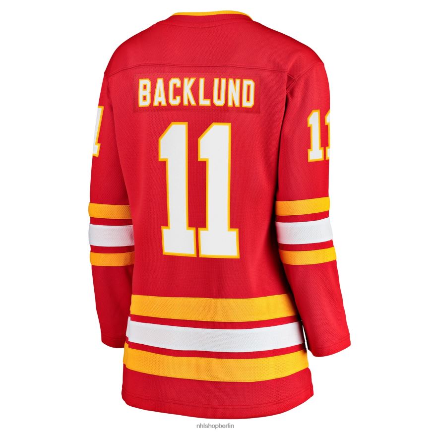 Frauen NHL Calgary Flames Mikael Backlund Fanatics-gebrandetes rotes Heimmannschafts-Ausreißertrikot Kleidung BF680T2111