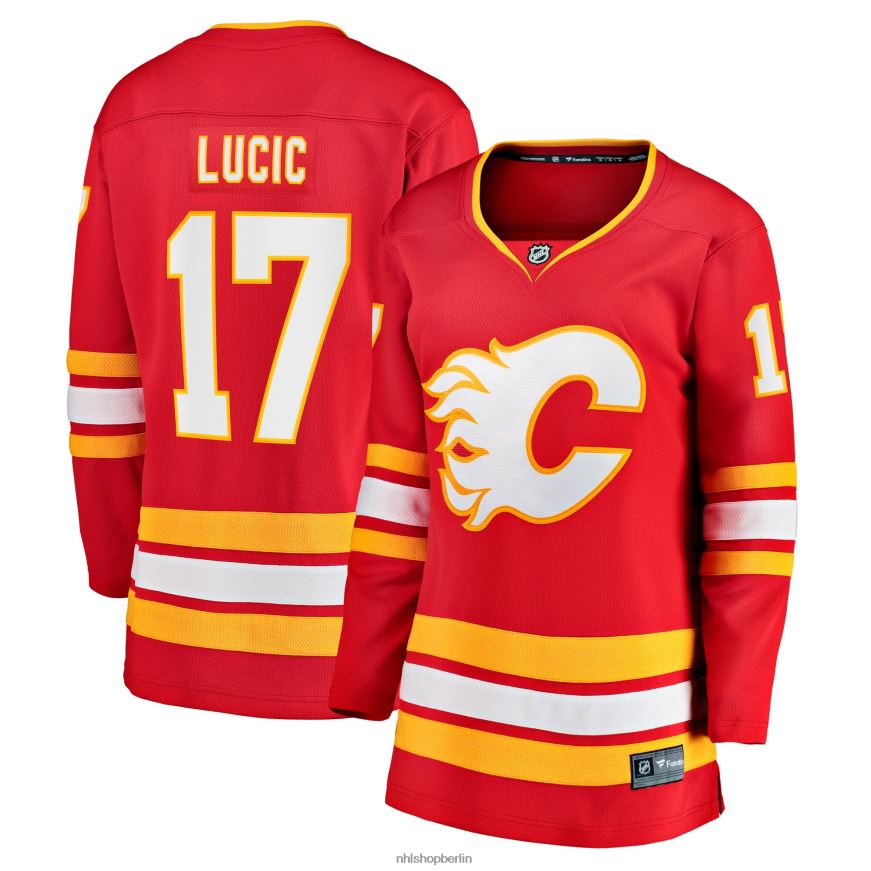 Frauen NHL Calgary Flames Milan Lucic Fanatics-gebrandetes rotes Heim-Ausreißer-Spielertrikot Kleidung BF680T1337