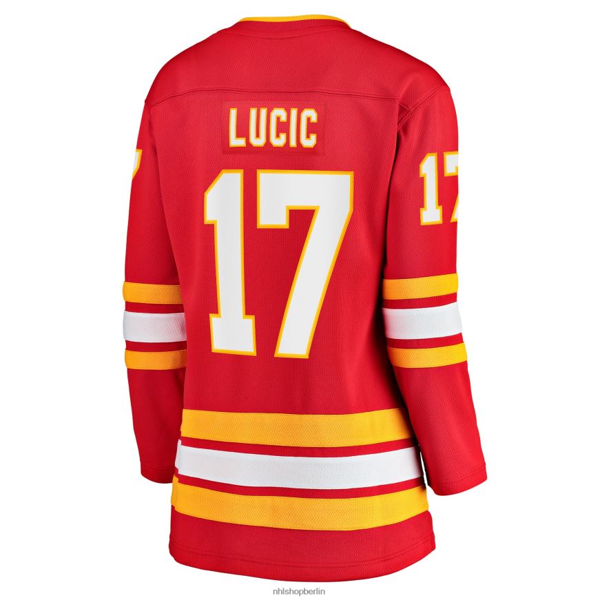 Frauen NHL Calgary Flames Milan Lucic Fanatics-gebrandetes rotes Heim-Ausreißer-Spielertrikot Kleidung BF680T1337