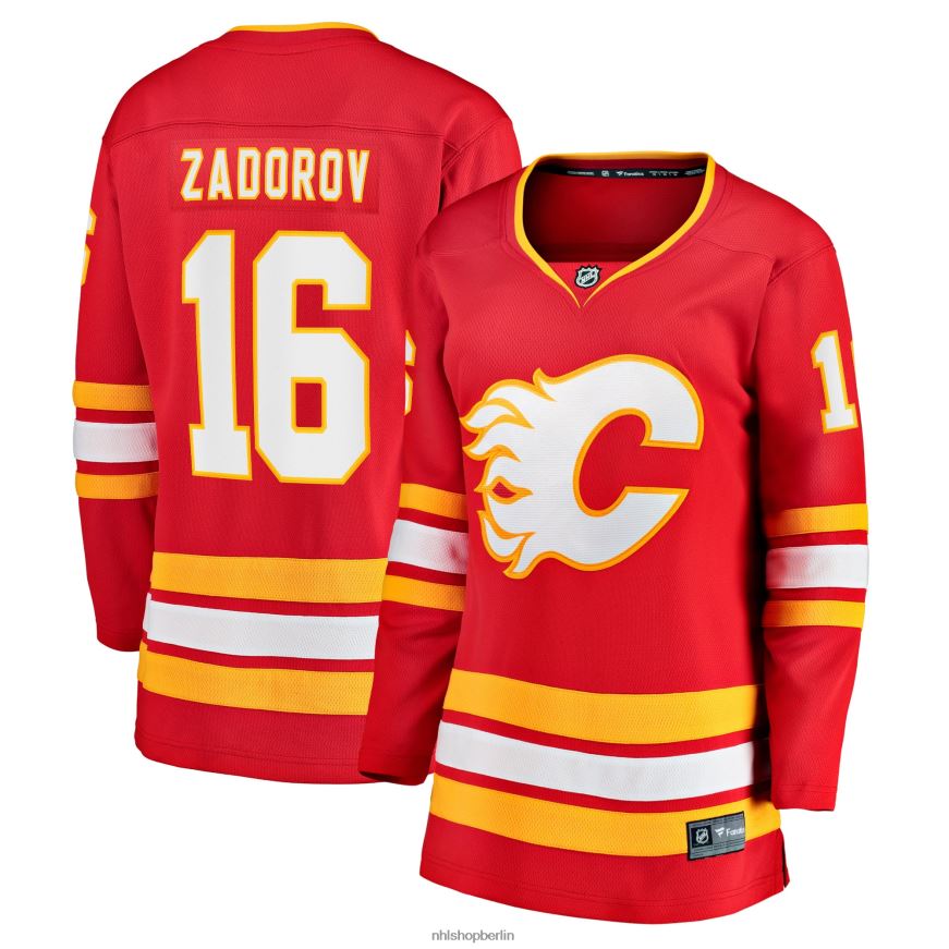 Frauen NHL Calgary Flames Nikita Zadorov Fanatics-gebrandetes rotes Heim-Ausreißer-Spielertrikot Kleidung BF680T1704