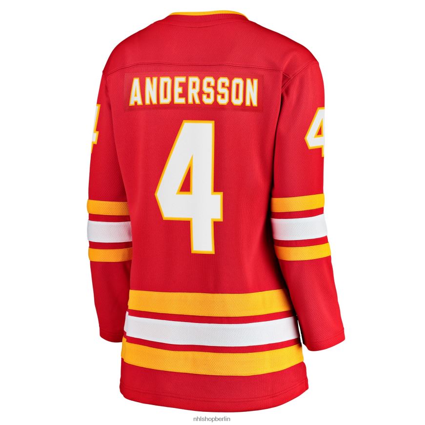 Frauen NHL Calgary Flames Rasmus Andersson Fanatics-gebrandetes rotes Heimmannschafts-Abtrünnigen-Spielertrikot Kleidung BF680T1490