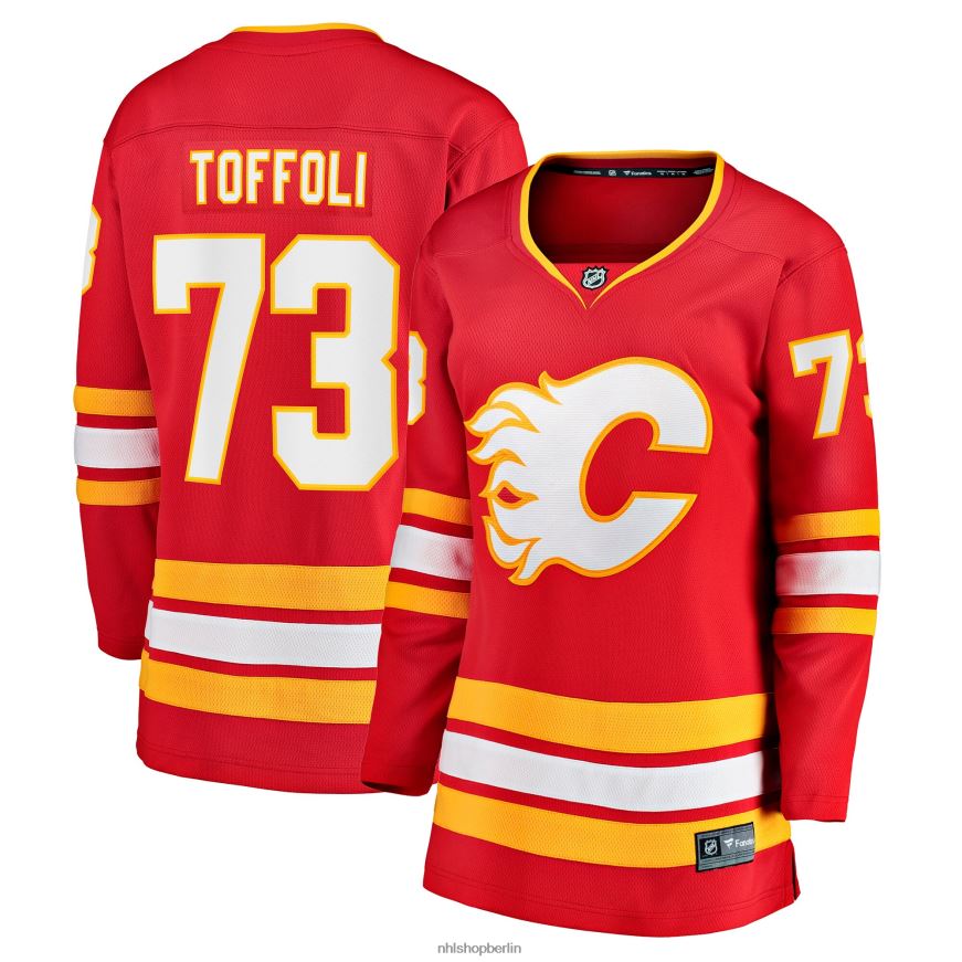 Frauen NHL Calgary Flames Tyler Toffoli Fanatics-gebrandetes rotes Heim-Ausreißer-Spielertrikot Kleidung BF680T1336