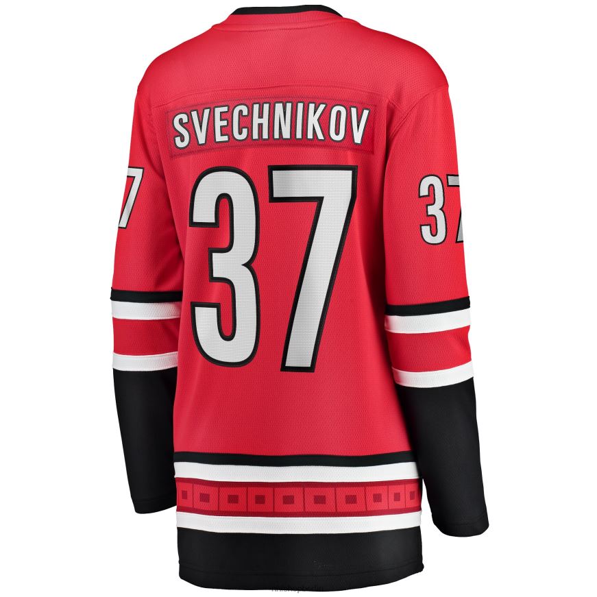 Frauen NHL Carolina Hurricanes Andrei Svechnikov Fanatics-gebrandetes rotes Heim-Ausreißer-Spielertrikot Kleidung BF680T926