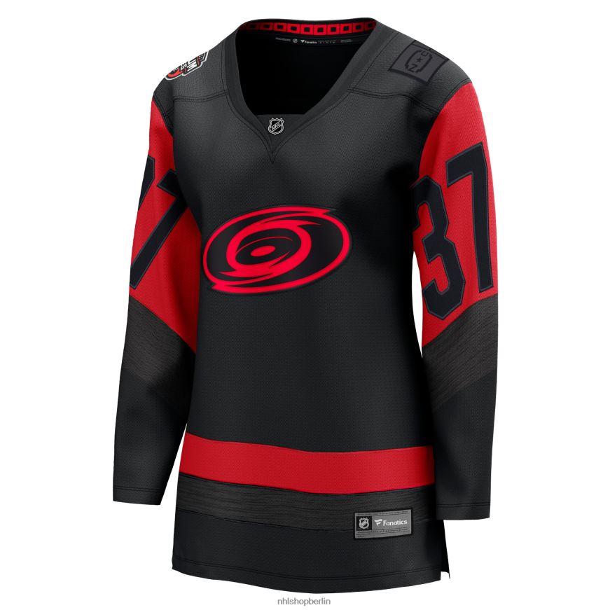 Frauen NHL Carolina Hurricanes Andrei Svechnikov Fanatics gebrandetes schwarzes 2023 Stadium Series Breakaway-Spielertrikot Kleidung BF680T894