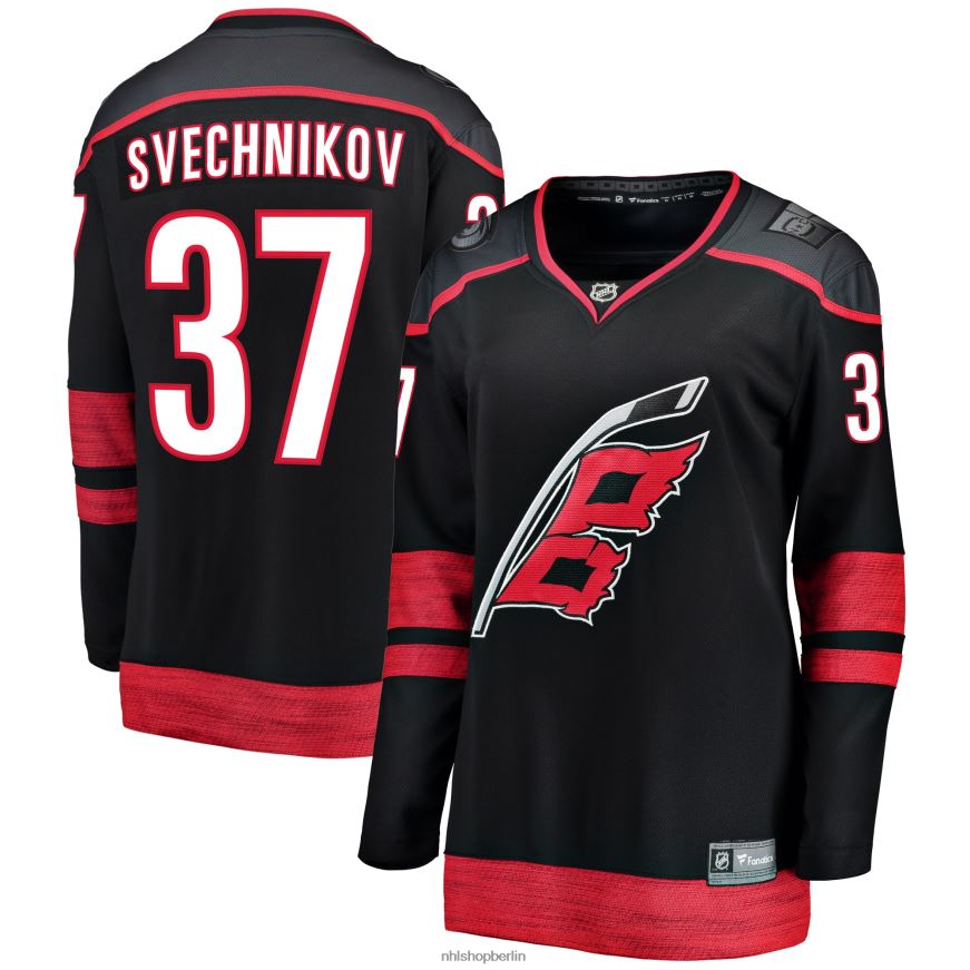 Frauen NHL Carolina Hurricanes Andrei Svechnikov Fanatics gebrandetes schwarzes alternatives Premier Breakaway-Spielertrikot Kleidung BF680T348