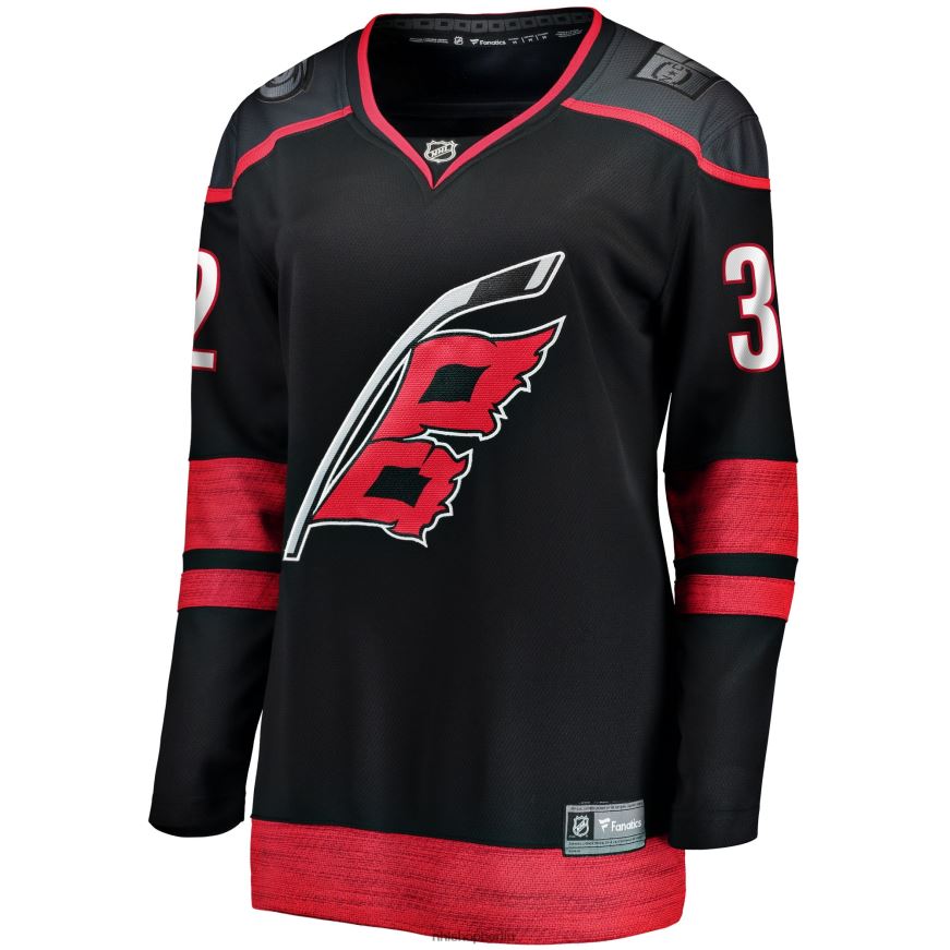 Frauen NHL Carolina Hurricanes Antti Raanta Fanatics-gebrandetes schwarzes Heim-Ausreißer-Spielertrikot Kleidung BF680T889