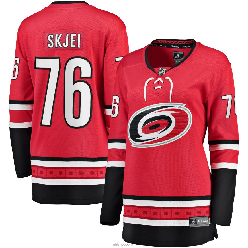 Frauen NHL Carolina Hurricanes Brady Skjei Fanatics-gebrandetes rotes Breakaway-Spielertrikot Kleidung BF680T1362