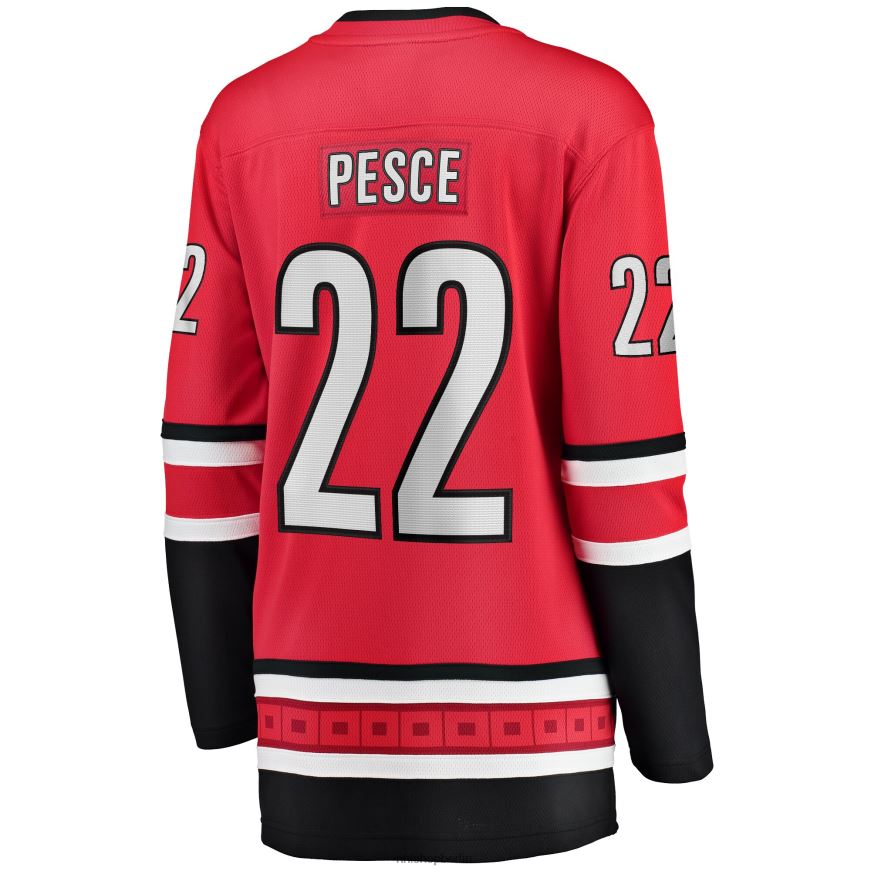 Frauen NHL Carolina Hurricanes Brett Pesce Fanatics-gebrandetes rotes Home-Breakaway-Spielertrikot Kleidung BF680T1780