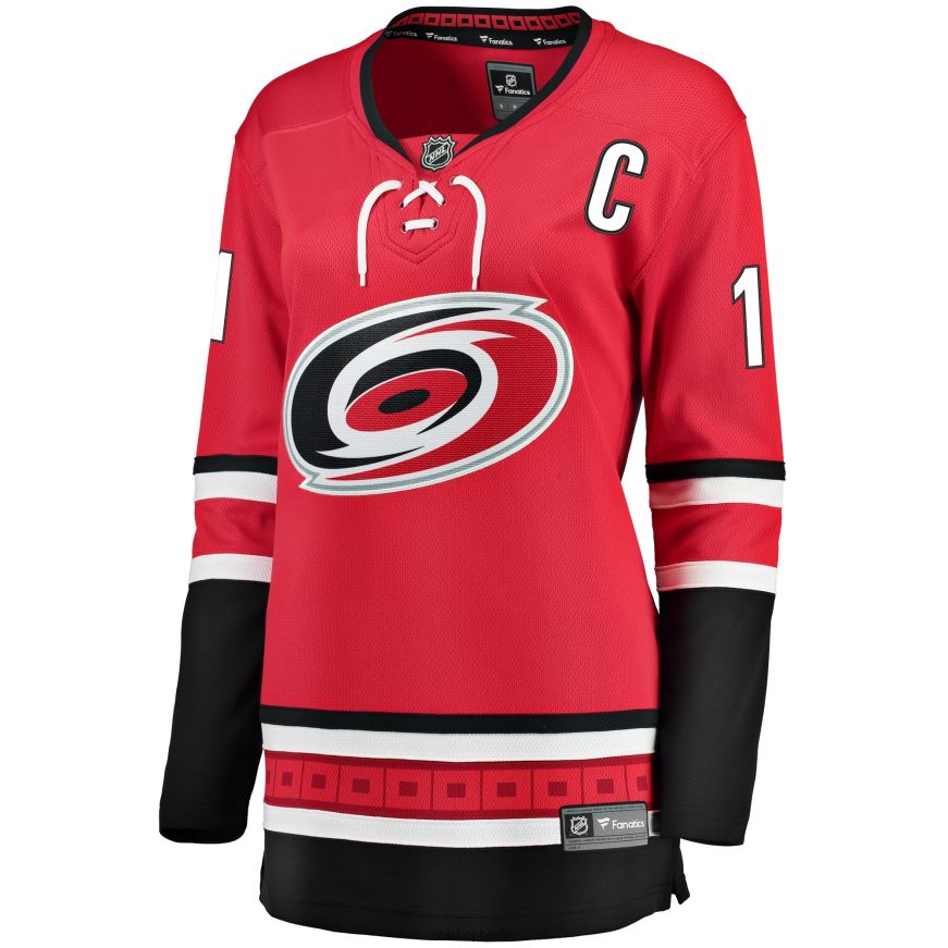 Frauen NHL Carolina Hurricanes Jordan Staal Fanatics-gebrandetes rotes Heim-Ausreißer-Spielertrikot Kleidung BF680T1369