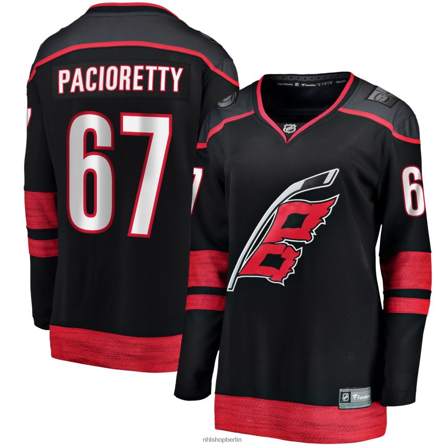 Frauen NHL Carolina Hurricanes Max Pacioretty Fanatics-gebrandetes schwarzes Heim-Ausreißer-Spielertrikot Kleidung BF680T1283