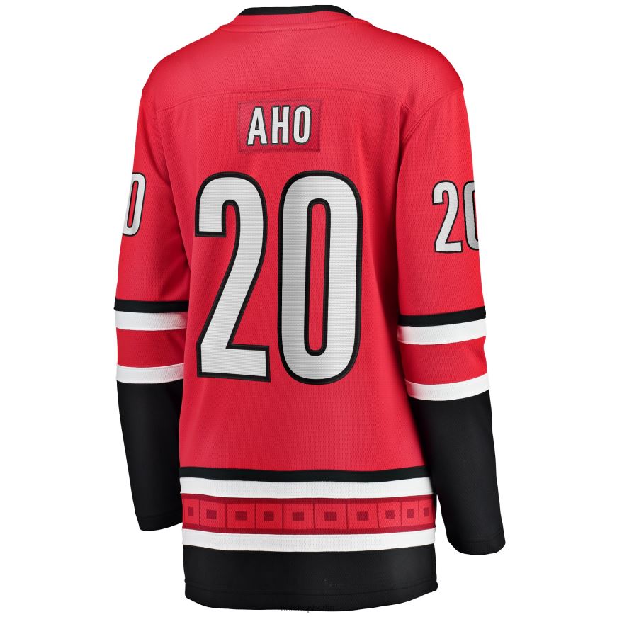 Frauen NHL Carolina Hurricanes Sebastian Aho Fanatics-gebrandetes rotes Heim-Ausreißer-Spielertrikot Kleidung BF680T1492