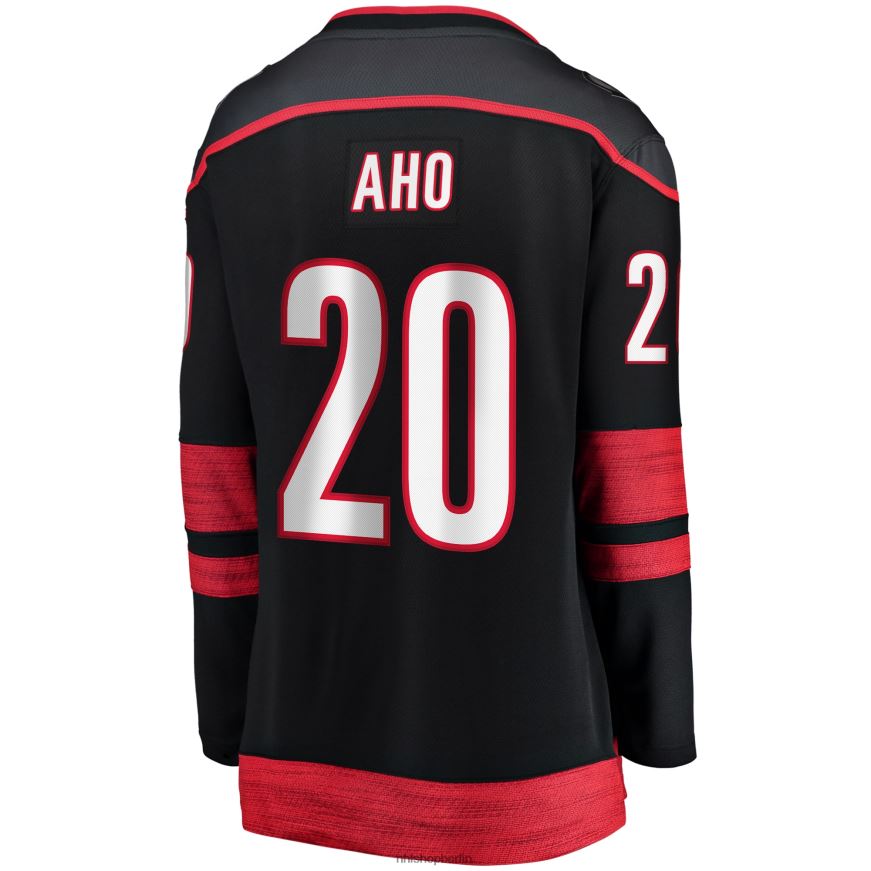 Frauen NHL Carolina Hurricanes Sebastian Aho Fanatics gebrandetes schwarzes alternatives Premier Breakaway-Trikot Kleidung BF680T149