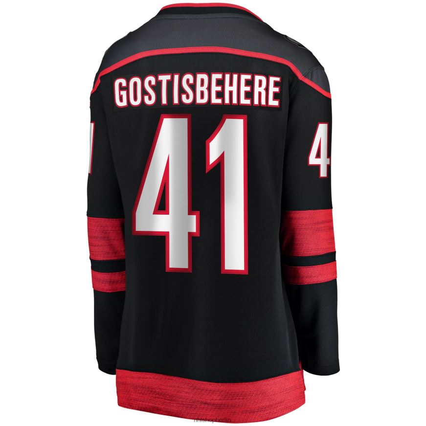 Frauen NHL Carolina Hurricanes Shayne Gostisbehere Fanatics-gebrandetes schwarzes Breakaway-Heimtrikot Kleidung BF680T1077