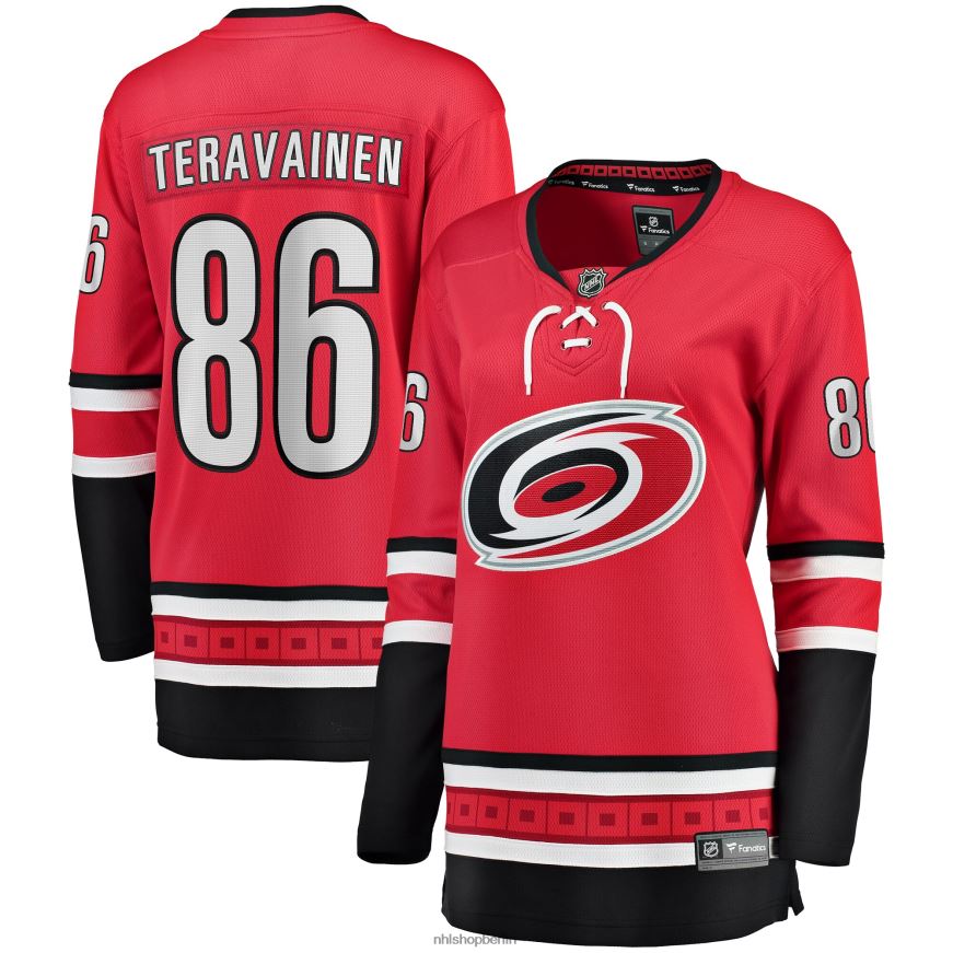 Frauen NHL Carolina Hurricanes Teuvo Teravainen Fanatics-gebrandetes rotes Home-Breakaway-Spielertrikot Kleidung BF680T1552