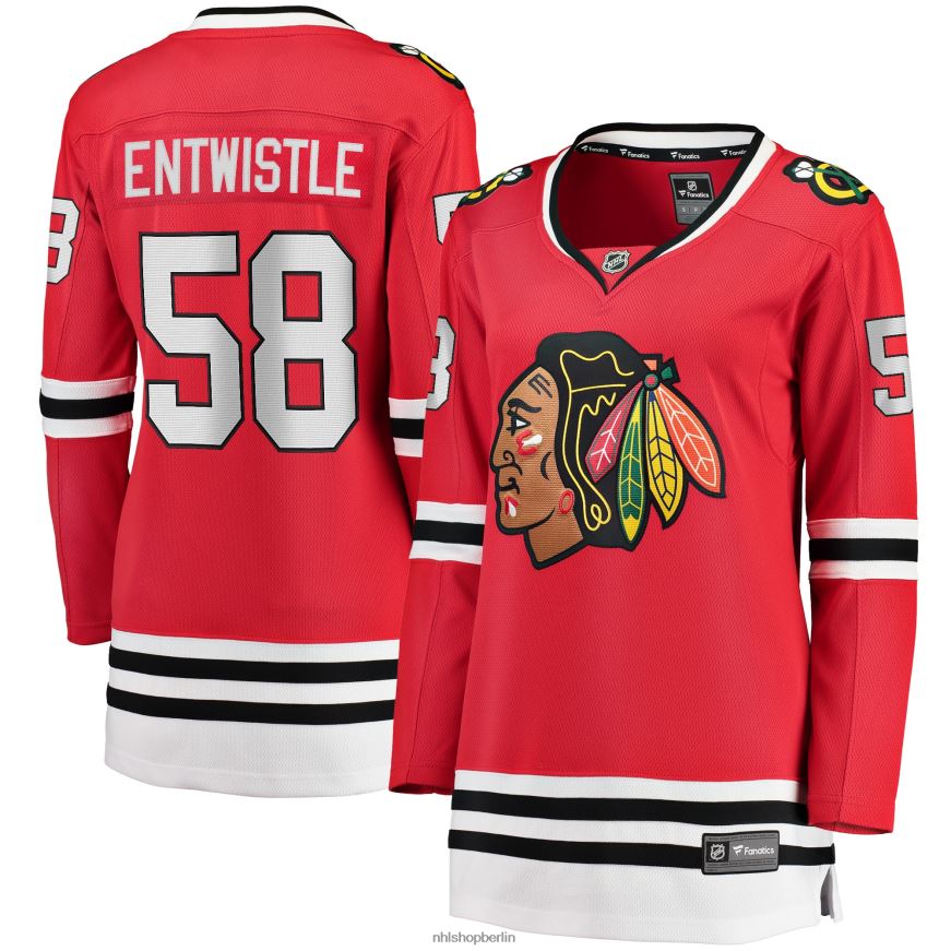 Frauen NHL Chicago Blackhawks Mackenzie Entwistle Fanatics-gebrandetes rotes Home-Breakaway-Spielertrikot Kleidung BF680T2280