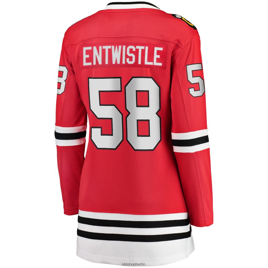 Frauen NHL Chicago Blackhawks Mackenzie Entwistle Fanatics-gebrandetes rotes Home-Breakaway-Spielertrikot Kleidung BF680T2280