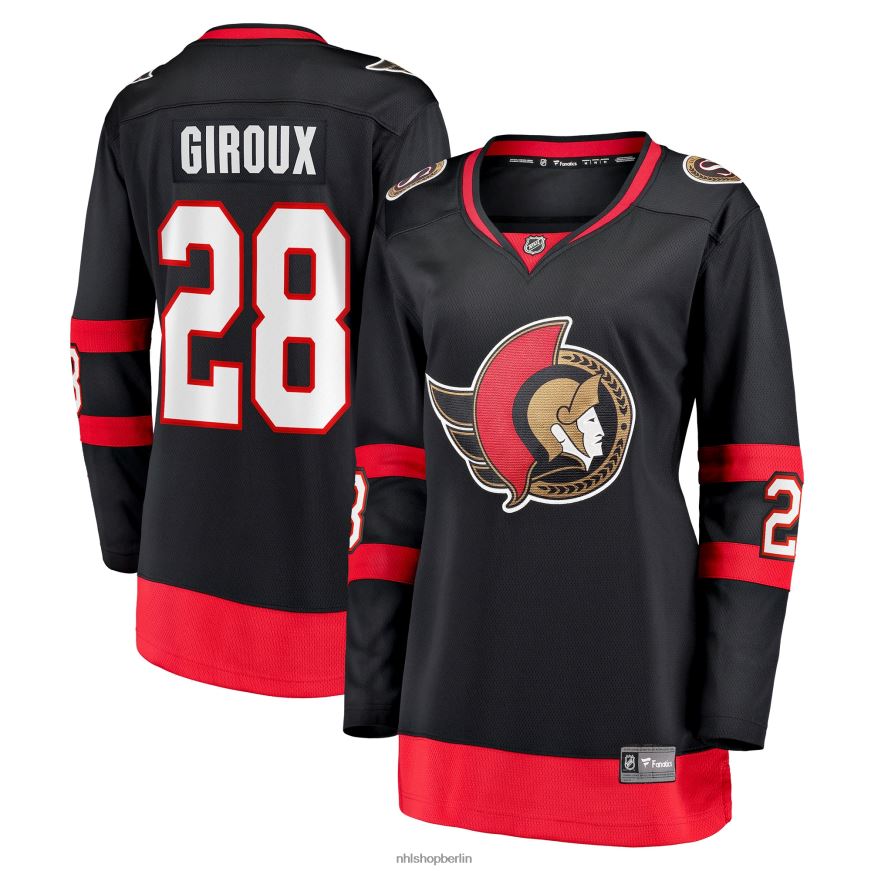 Frauen NHL Claude Giroux Senatoren von Ottawa schwarzes Fanatics-Heimtrikot für abtrünnige Spieler Kleidung BF680T2143