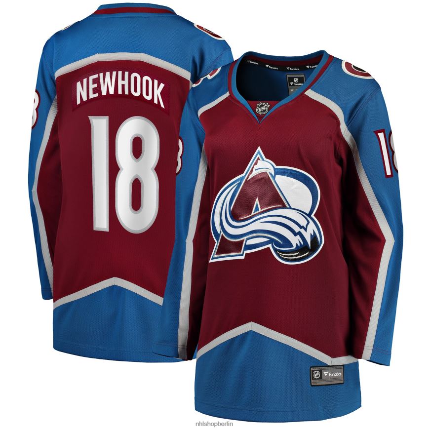 Frauen NHL Colorado Avalanche Alex Newhook Fanatics-Heimtrikot mit Fanatics-Logo in Burgunderrot Kleidung BF680T1428