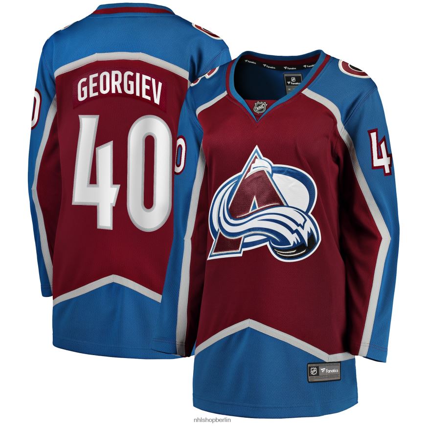 Frauen NHL Colorado Avalanche Alexander Georgiev Fanatics-Heimtrikot mit Branding in Burgund für Breakaway-Spieler Kleidung BF680T338