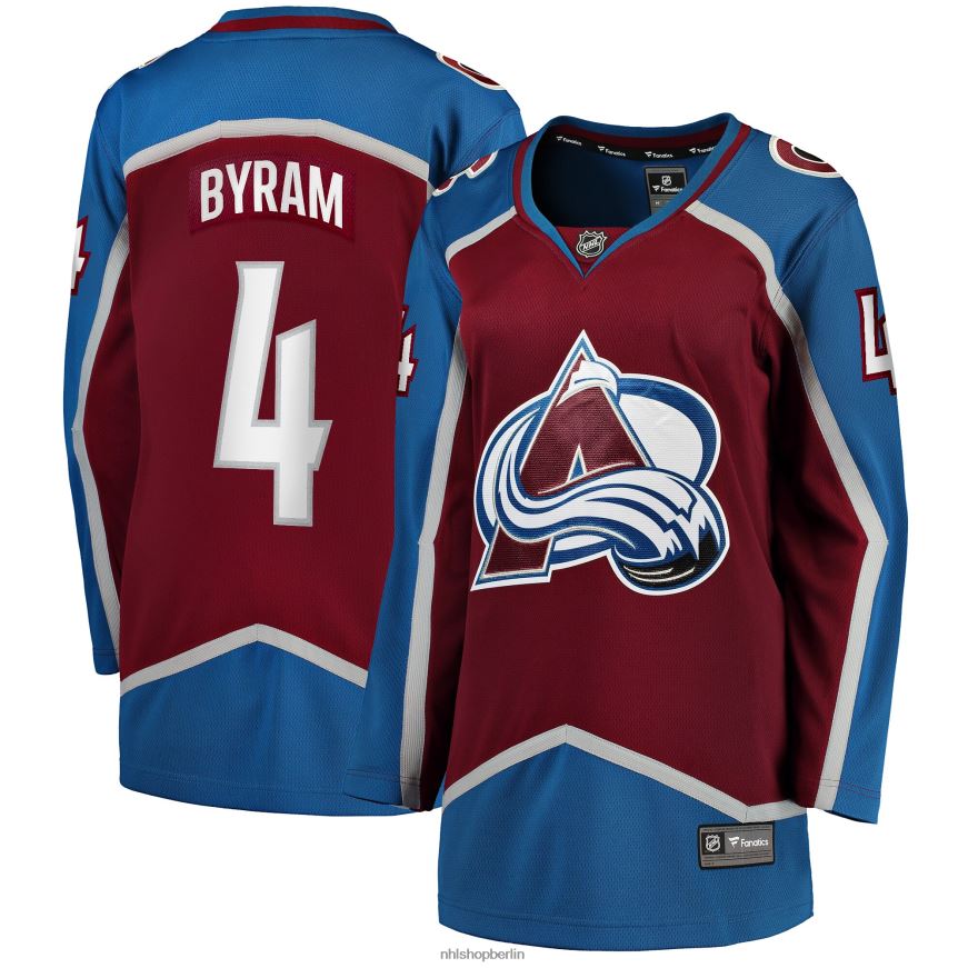 Frauen NHL Colorado Avalanche Bowen Byram Fanatics-Heimtrikot mit Fanatics-Logo in Burgunderrot Kleidung BF680T626