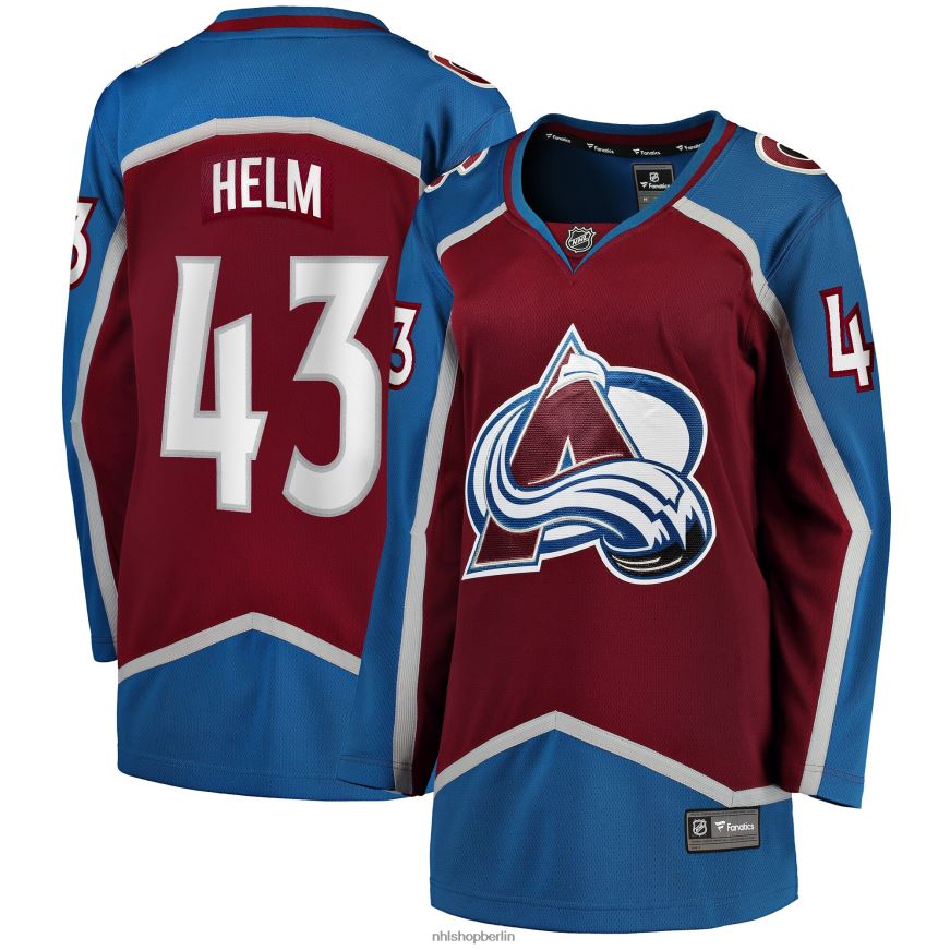 Frauen NHL Colorado Avalanche Darren Helm Fanatics-Heimtrikot mit Fanatics-Logo in Burgunderrot Kleidung BF680T1521