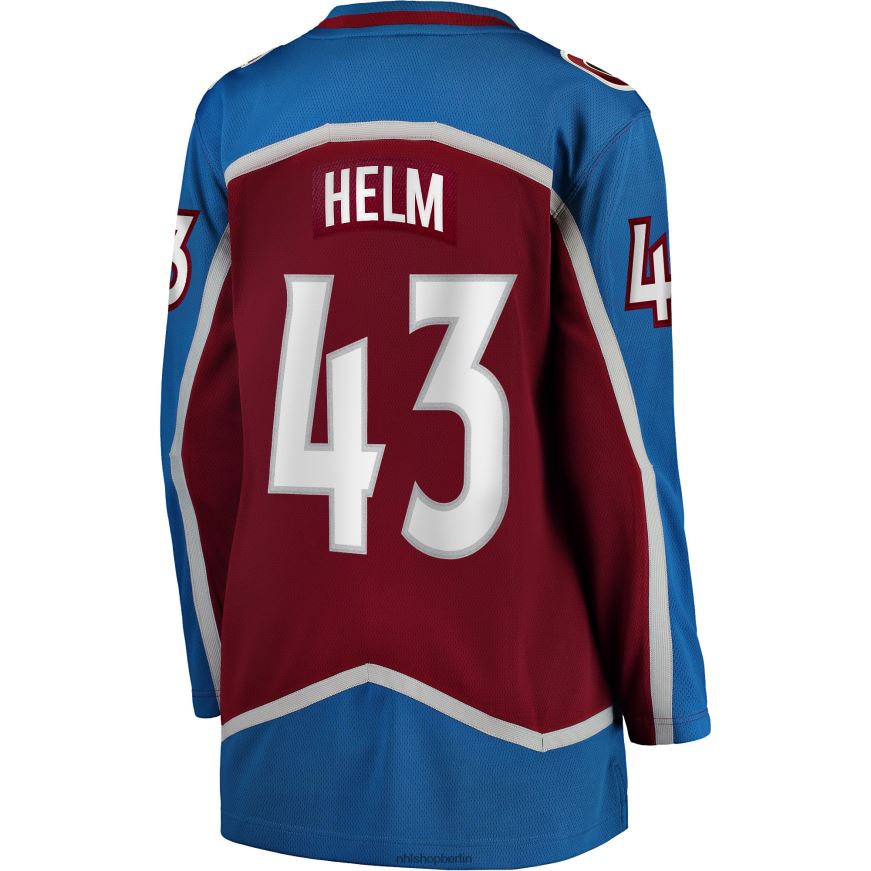 Frauen NHL Colorado Avalanche Darren Helm Fanatics-Heimtrikot mit Fanatics-Logo in Burgunderrot Kleidung BF680T1521