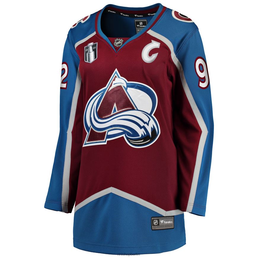 Frauen NHL Colorado Avalanche Gabriel Landeskog Fanatics-Heimtrikot mit bordeauxrotem Stanley-Cup-Finale-Heimtrikot 2022 Kleidung BF680T344