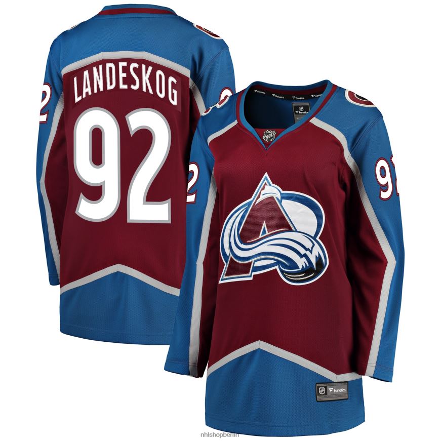 Frauen NHL Colorado Avalanche Gabriel Landeskog Fanatics-gebrandetes burgunderfarbenes Breakaway-Spielertrikot Kleidung BF680T1402