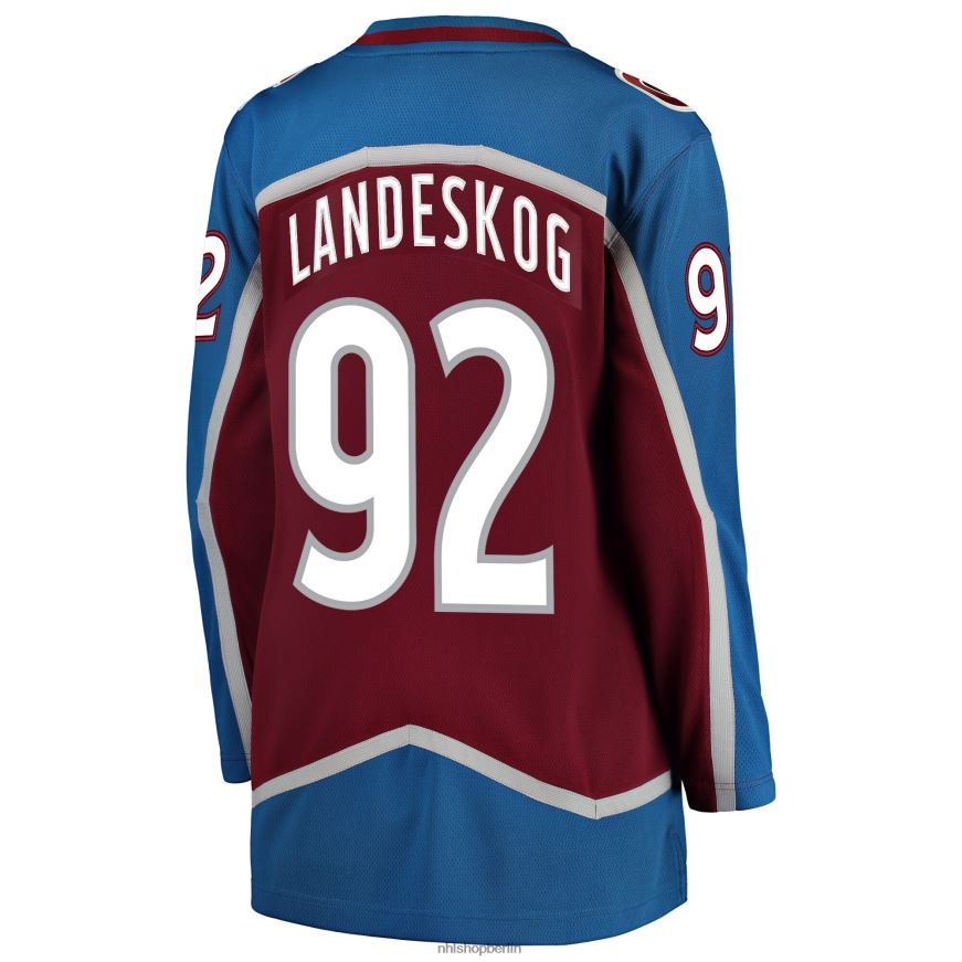 Frauen NHL Colorado Avalanche Gabriel Landeskog Fanatics-gebrandetes burgunderfarbenes Breakaway-Spielertrikot Kleidung BF680T1402