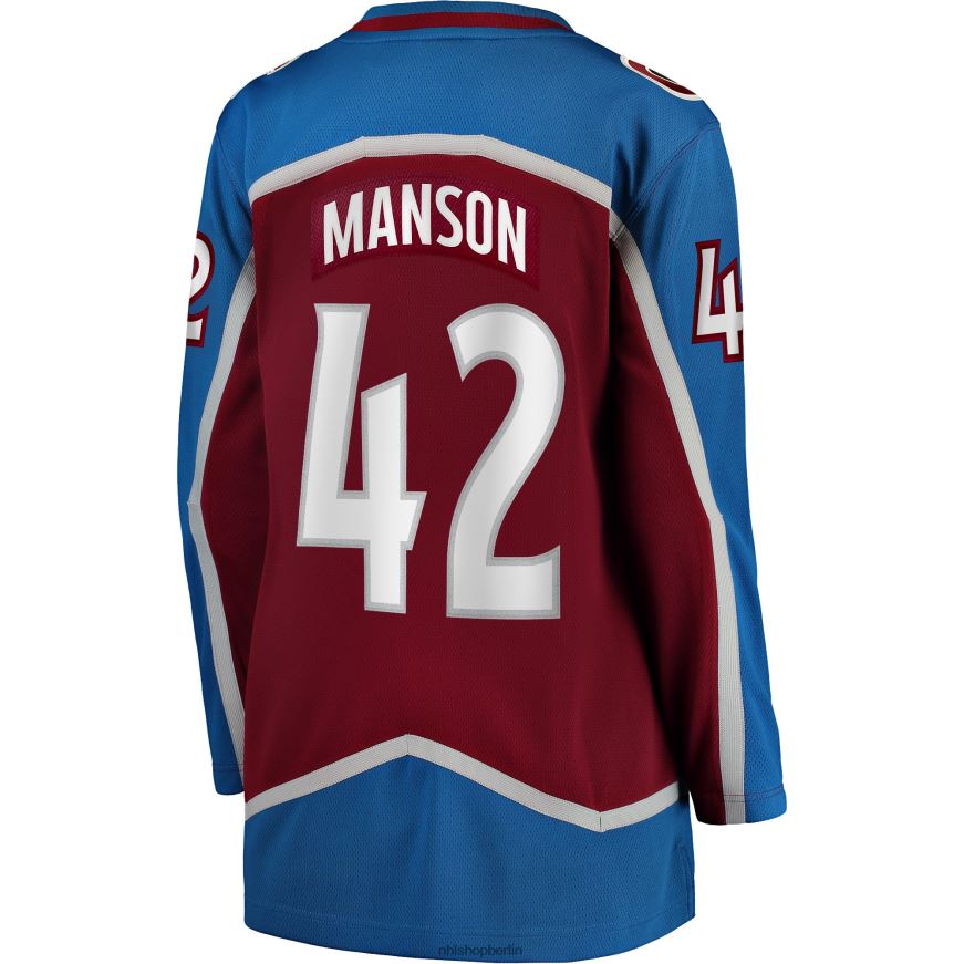 Frauen NHL Colorado Avalanche Josh Manson Fanatics-Heimtrikot mit Fanatics-Logo in Burgunderrot Kleidung BF680T1689