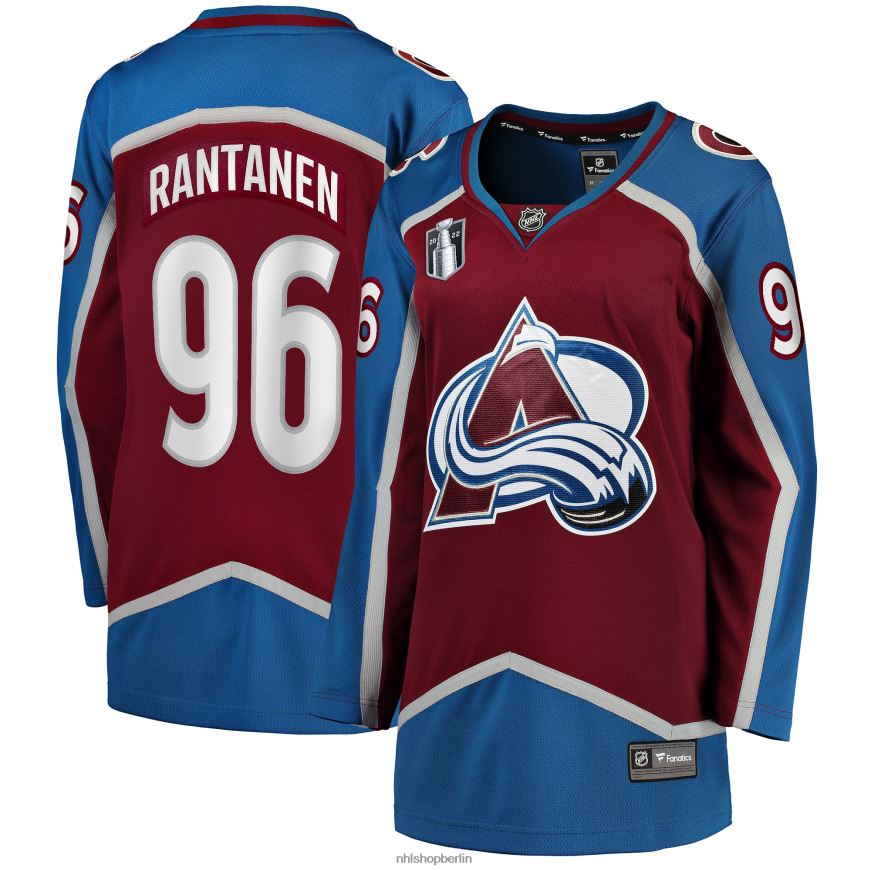 Frauen NHL Colorado Avalanche Mikko Rantanen Fanatics-Heimtrikot für das Stanley-Cup-Finale 2022 in Burgunderrot Kleidung BF680T227