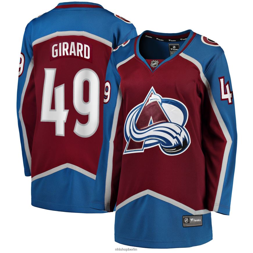 Frauen NHL Colorado Avalanche Samuel Girard Fanatics-Heimtrikot mit Fanatics-Logo in Burgunderrot Kleidung BF680T1705