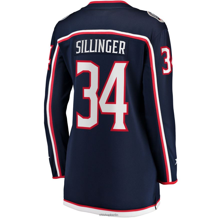 Frauen NHL Columbia Blue Jacken Cole Sillinger Fanatics-Heimtrikot mit Fanatics-Logo in Marineblau Kleidung BF680T2206