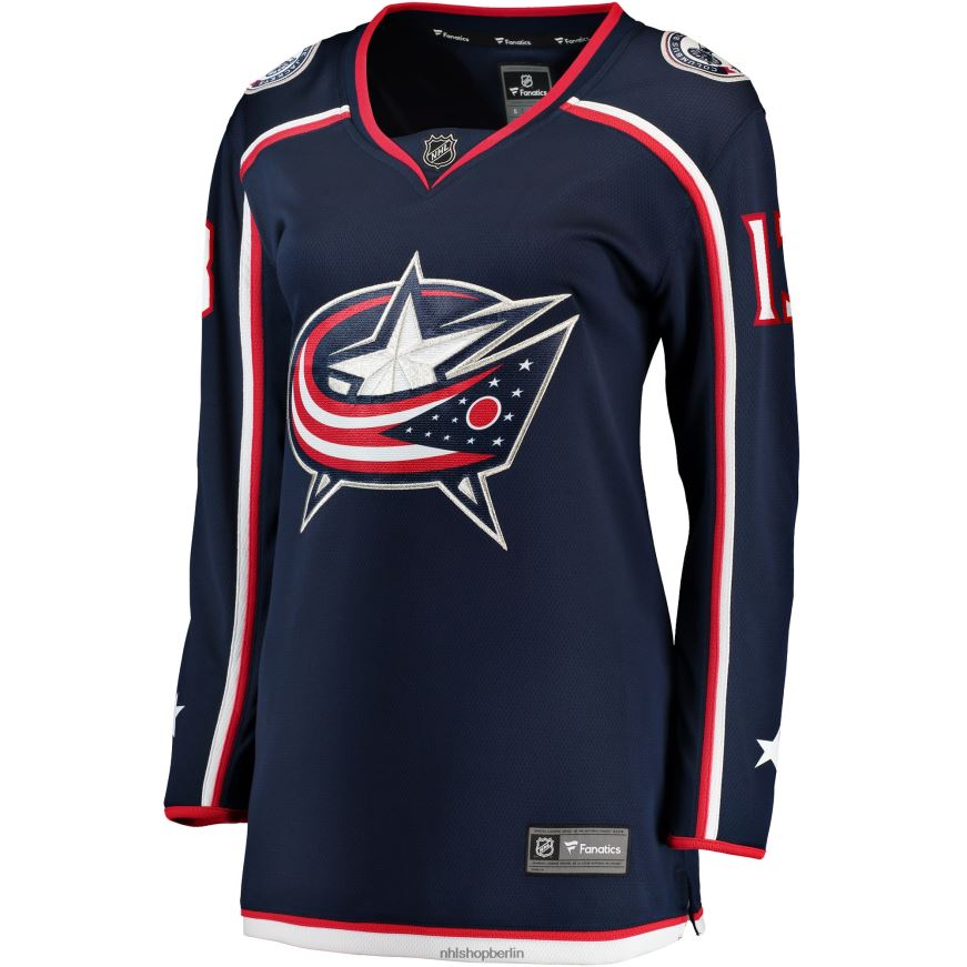 Frauen NHL Columbia Blue Jacken Johnny Gaudreau Fanatics Branded Navy 2022 Breakaway-Spielertrikot Kleidung BF680T1170