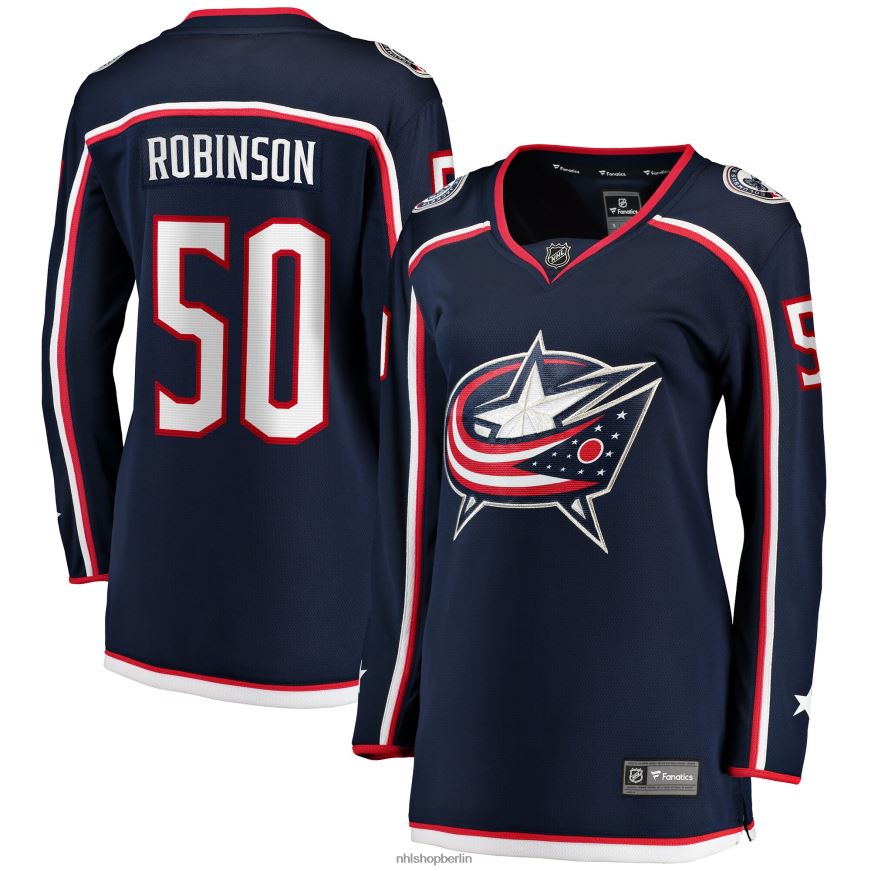 Frauen NHL Columbia Blue Jacken Marineblaues Heimtrikot für Ausreißer mit Fanatics-Logo von Eric Robinson Kleidung BF680T2182