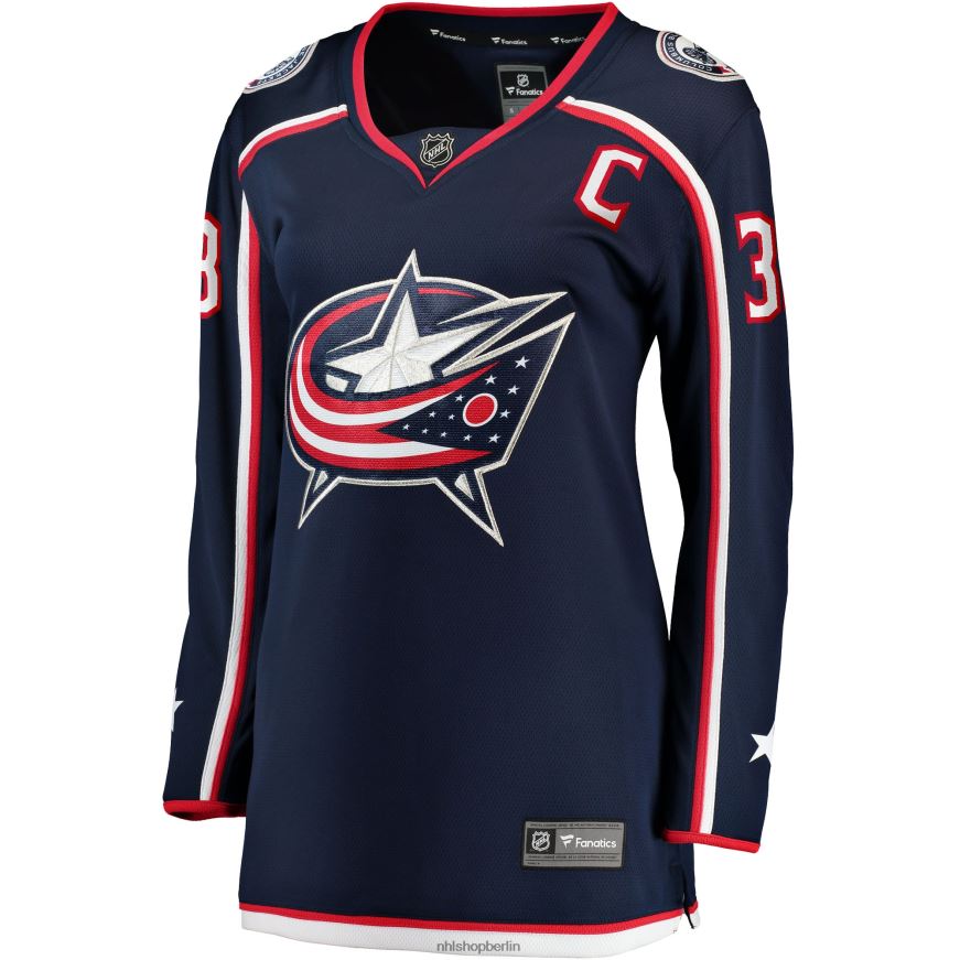 Frauen NHL Columbia Blue Jackets Boone Jenner Marineblaues Breakaway-Spieler-Heimtrikot Kleidung BF680T2160