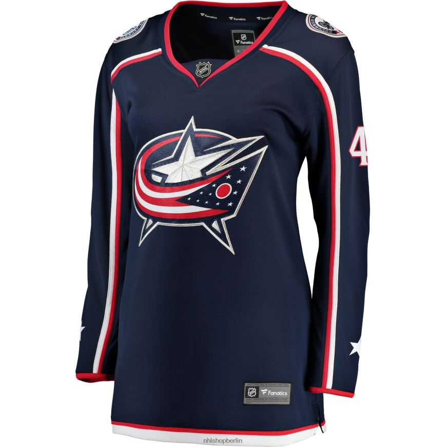 Frauen NHL Columbia Blue Jackets Dean Kukan Fanatics-Marken-Marine-Breakaway-Trikot Kleidung BF680T2231