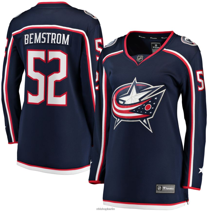 Frauen NHL Columbia Blue Jackets Emil Bemstrom Fanatics-Heimtrikot für Ausreißer in Marineblau Kleidung BF680T2227