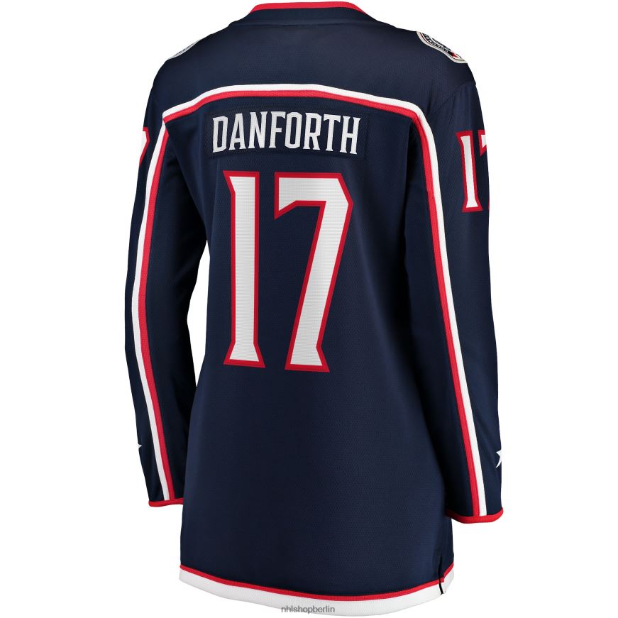 Frauen NHL Columbia Blue Jackets Justin Danforth Fanatics-Heimtrikot für Abtrünnige in Marineblau Kleidung BF680T2187