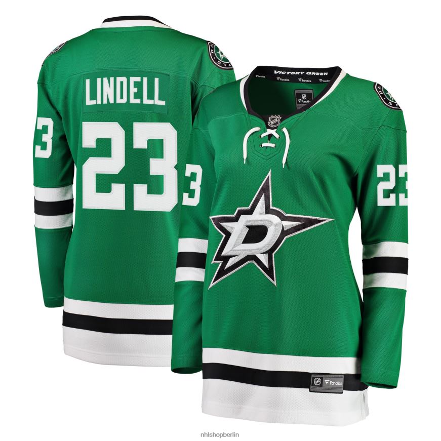 Frauen NHL Dallas Stars Esa Lindell Fanatics gebrandetes Kelly Green Breakaway-Spielertrikot Kleidung BF680T2421